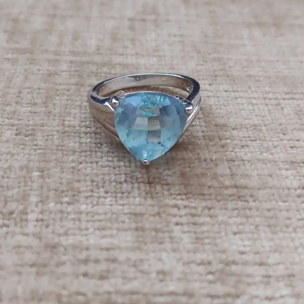 Synthetic Blue Silver Ring